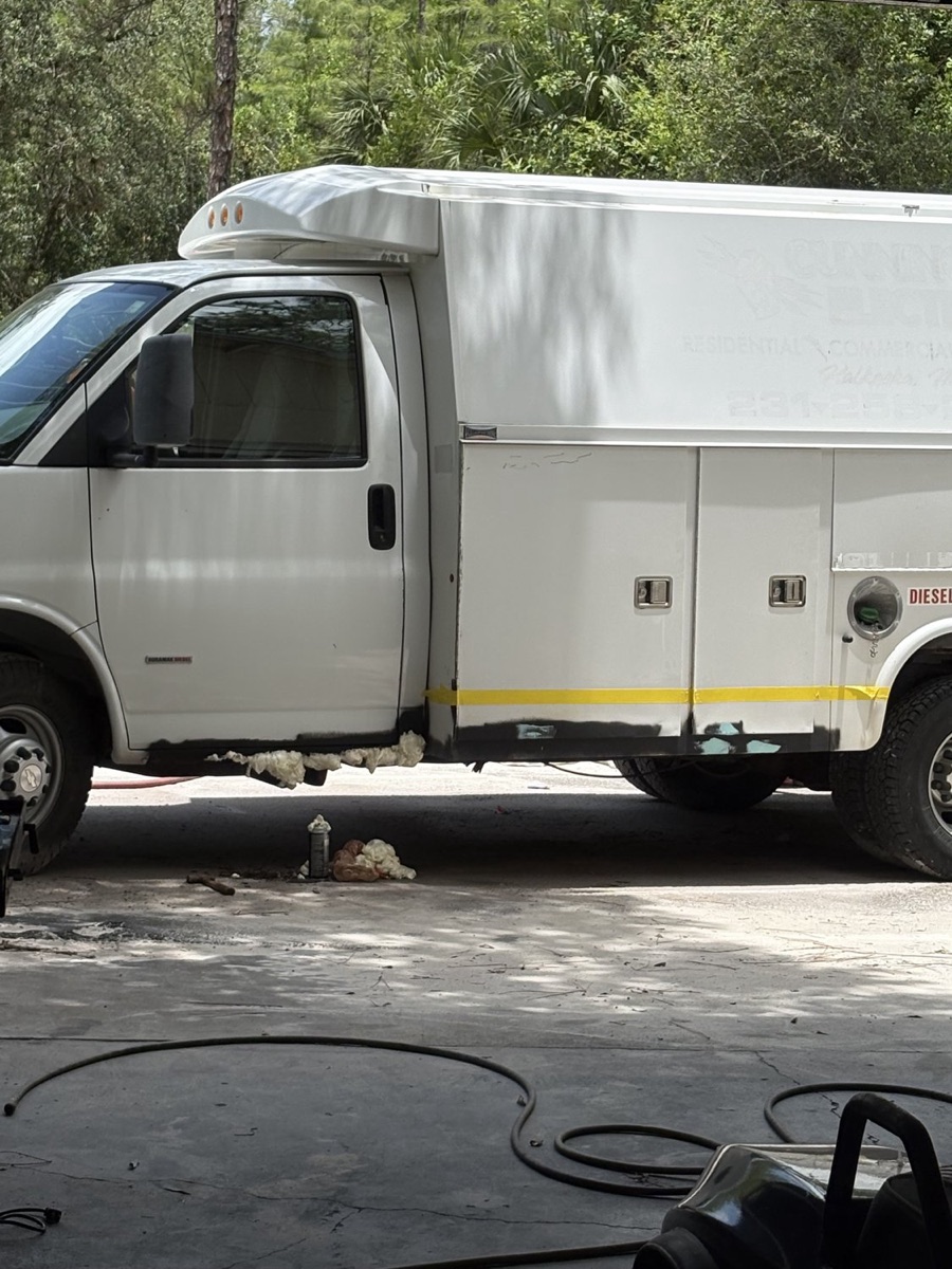 Box truck blasted and ready for a fresh coating